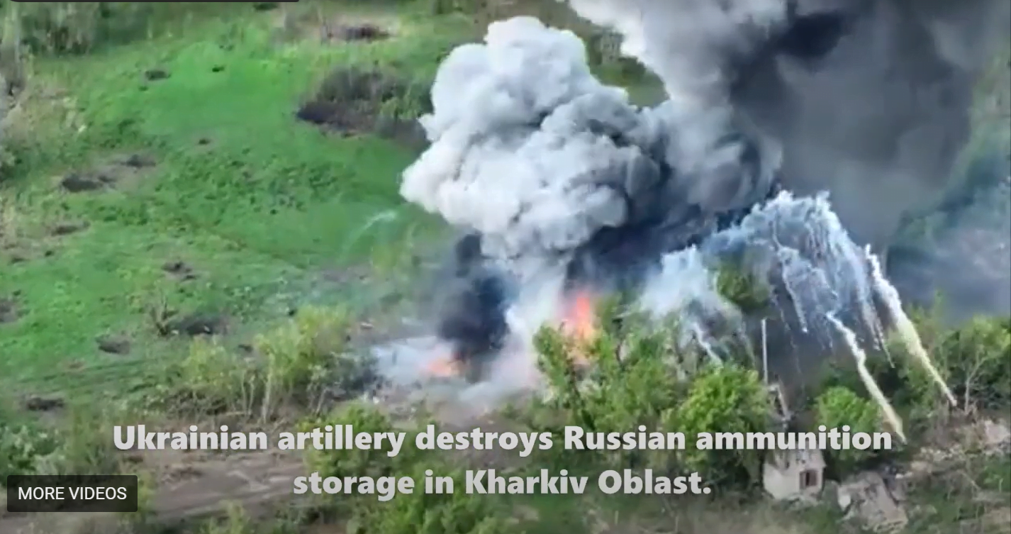Ukrainian artillery destroys Russian ammunition storage in Dibrovne, Kharkiv Oblast. Jul 4, 2022 Geo Dibrovne, Kharkiv Oblast : 48.989411, 37.250007