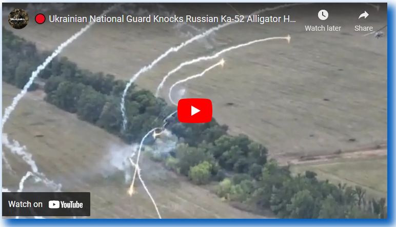 Ukraine Drone Captures KA52 Helicopter shot down