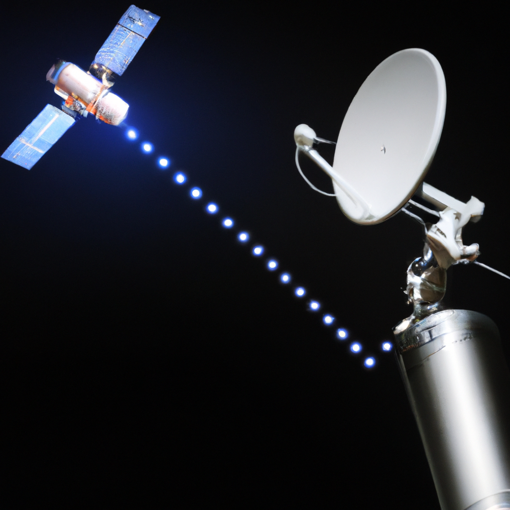 Satellite beaming a signal to a drone