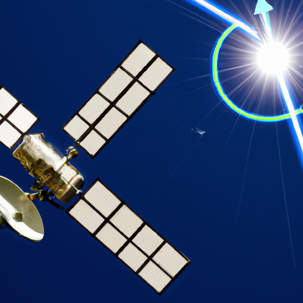 Satellite beaming a signal to a drone