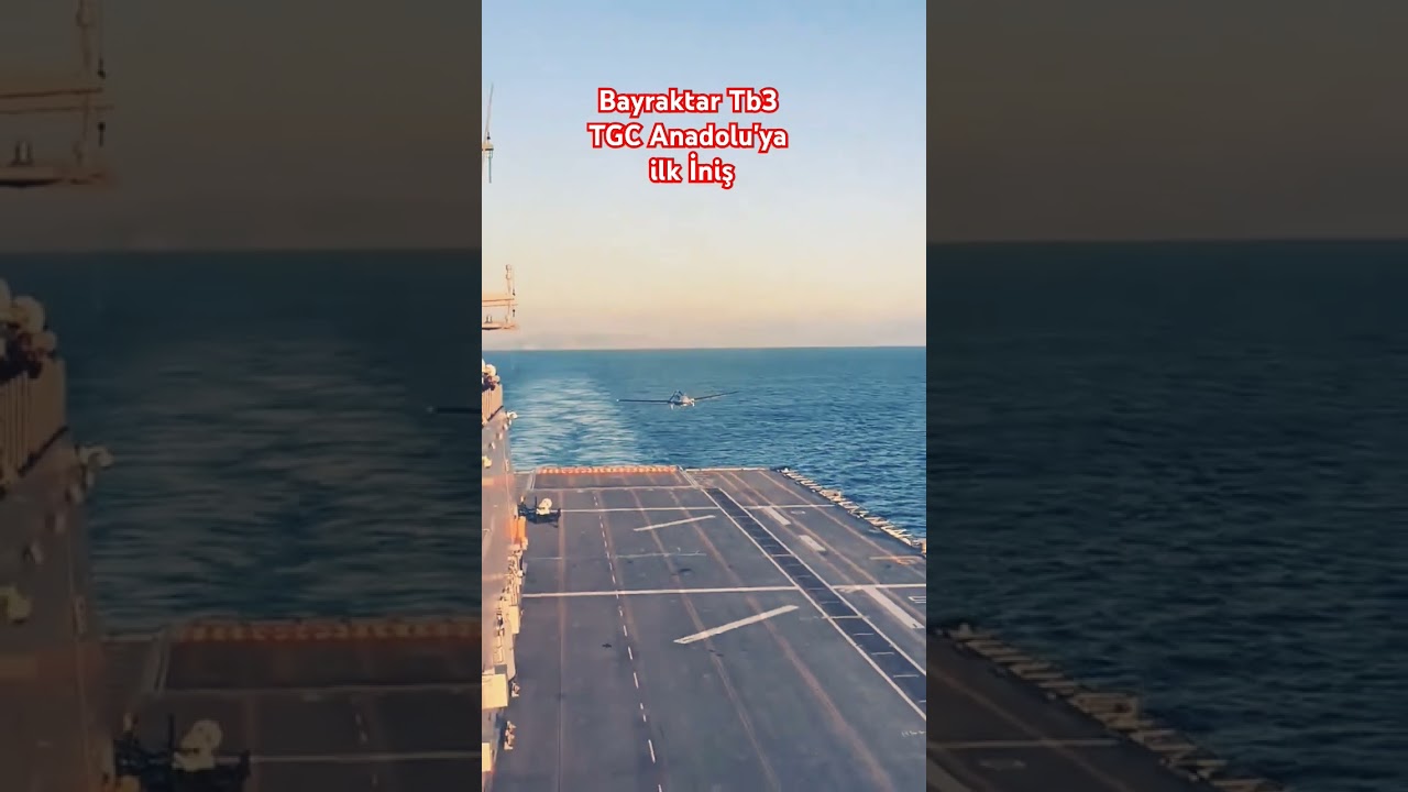 Bayraktar TB3: First Landing on TCG Anadolu 🇹🇷✈️