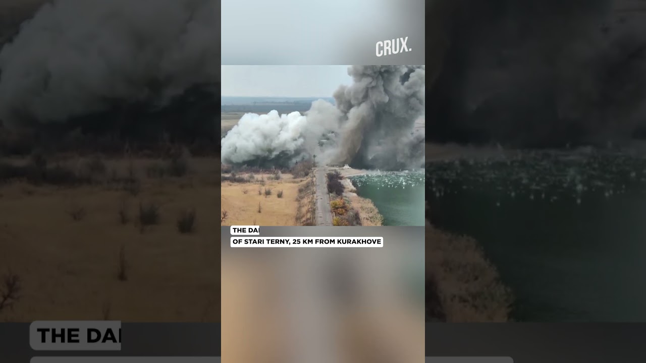 Ukraine's Kurakhivske dam: 🇺🇦 Explosions, flooding, & a new war front?  Videos reveal the chaos.  Click to uncover the truth ⚠️