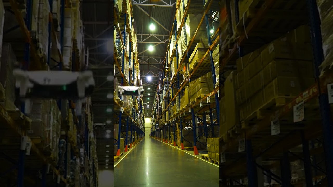 Warehouse revolution!  Witness drones soaring through warehouses, automating inventory. A glimpse into the future. Click to see!