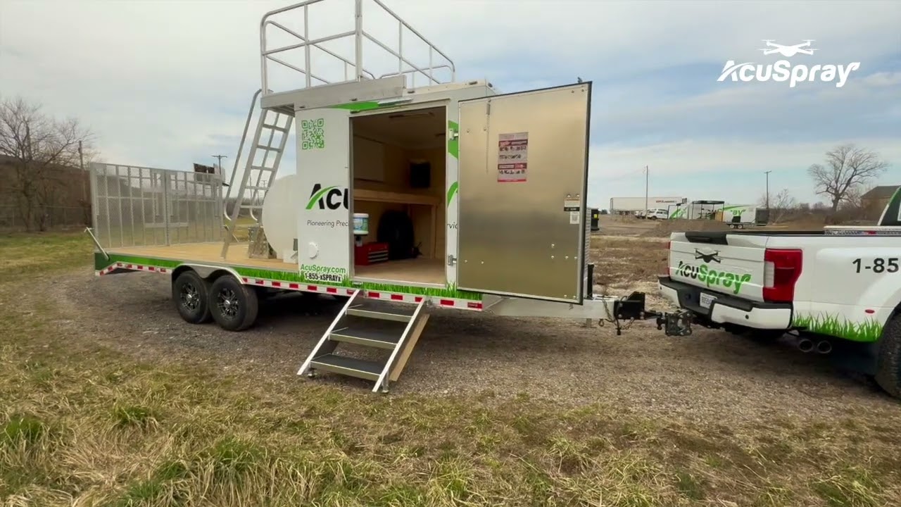 AcuSpray A450: Precision farming's future takes flight!  Lightweight, mobile spray drone trailer   Maximize yields, minimize impact. Click to learn more!